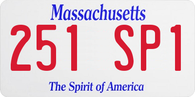 MA license plate 251SP1