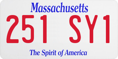 MA license plate 251SY1