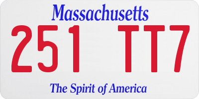 MA license plate 251TT7