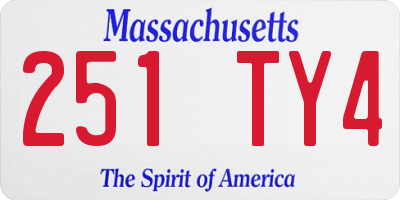 MA license plate 251TY4