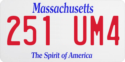 MA license plate 251UM4
