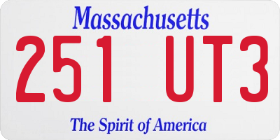 MA license plate 251UT3