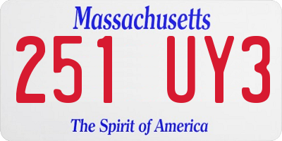 MA license plate 251UY3