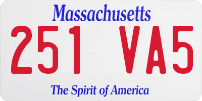 MA license plate 251VA5