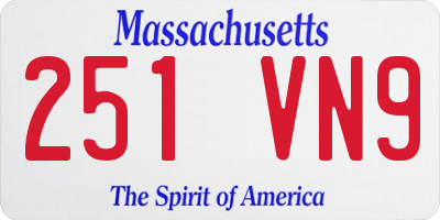 MA license plate 251VN9