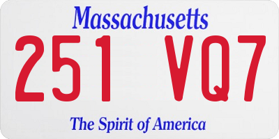 MA license plate 251VQ7