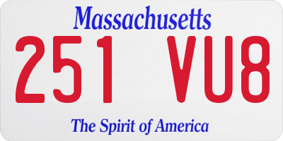 MA license plate 251VU8