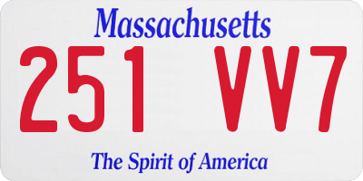 MA license plate 251VV7