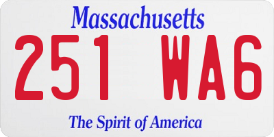 MA license plate 251WA6