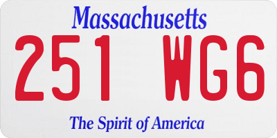 MA license plate 251WG6