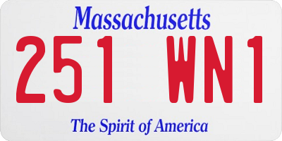 MA license plate 251WN1