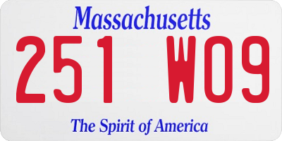MA license plate 251WO9