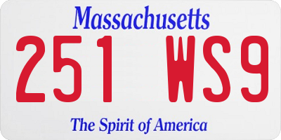 MA license plate 251WS9