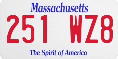 MA license plate 251WZ8