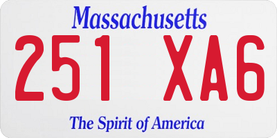 MA license plate 251XA6