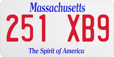 MA license plate 251XB9