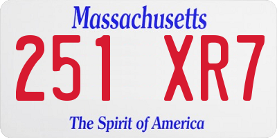 MA license plate 251XR7