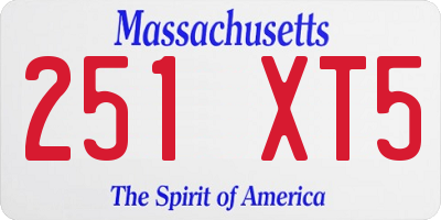 MA license plate 251XT5