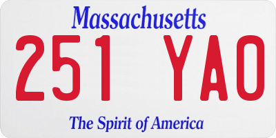 MA license plate 251YA0