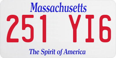 MA license plate 251YI6