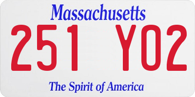 MA license plate 251YO2