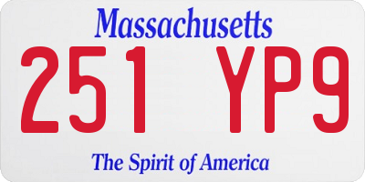 MA license plate 251YP9