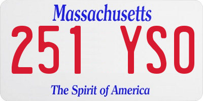 MA license plate 251YS0