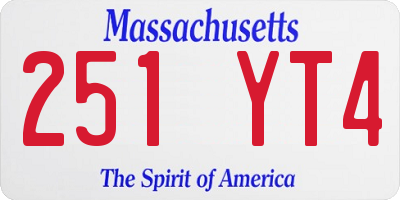 MA license plate 251YT4
