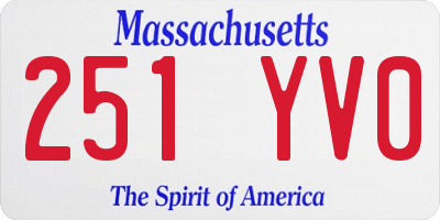MA license plate 251YV0