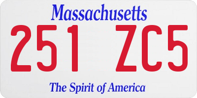 MA license plate 251ZC5