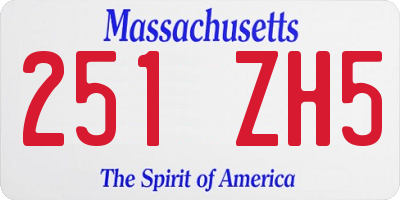 MA license plate 251ZH5