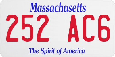 MA license plate 252AC6