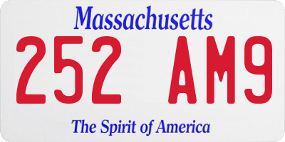 MA license plate 252AM9