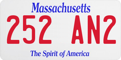 MA license plate 252AN2