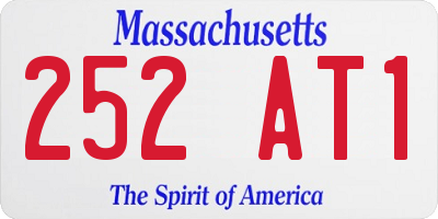 MA license plate 252AT1