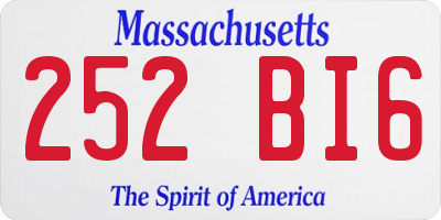 MA license plate 252BI6