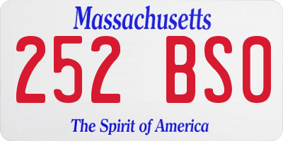 MA license plate 252BS0