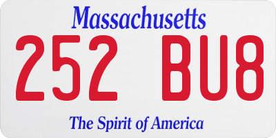 MA license plate 252BU8