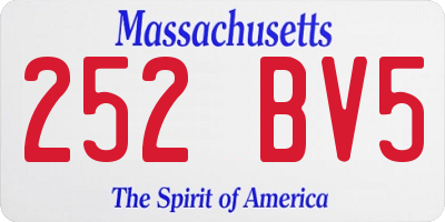 MA license plate 252BV5