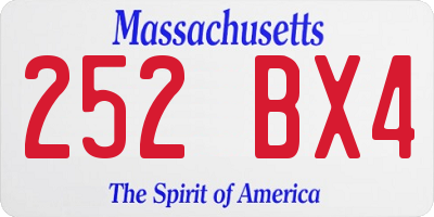 MA license plate 252BX4
