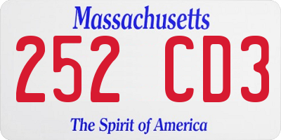 MA license plate 252CD3