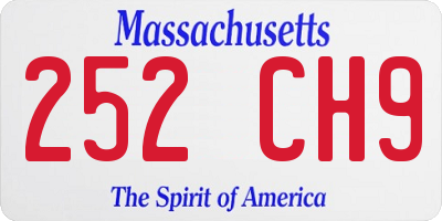 MA license plate 252CH9