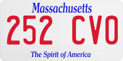 MA license plate 252CV0