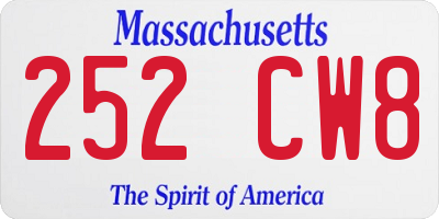 MA license plate 252CW8