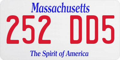 MA license plate 252DD5