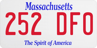 MA license plate 252DF0