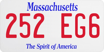 MA license plate 252EG6
