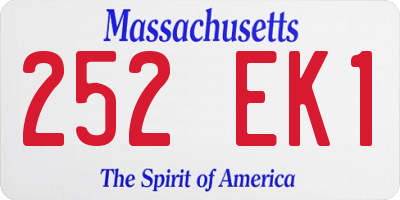 MA license plate 252EK1