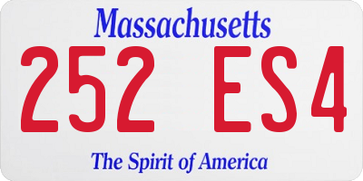 MA license plate 252ES4