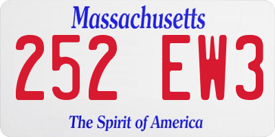 MA license plate 252EW3